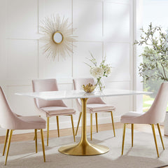 Lippa Gold/White 60" Rectangular Wood Dining Table - Ornate Home