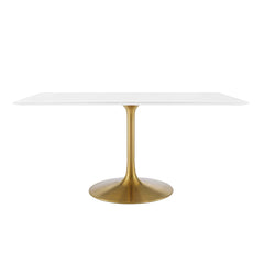 Lippa Gold/White 60" Rectangular Wood Dining Table - Ornate Home
