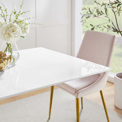 Lippa Gold/White 60" Rectangular Wood Dining Table - Ornate Home