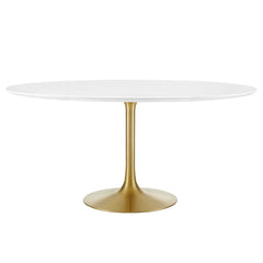 Lippa Gold/White 60" Round Wood Dining Table - Ornate Home