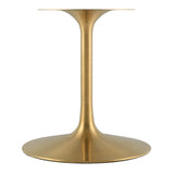 Lippa Gold/White 78" Oval Faux Marble Dining Table - Ornate Home