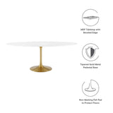 Lippa Gold/White 78" Oval Wood Dining Table - Ornate Home