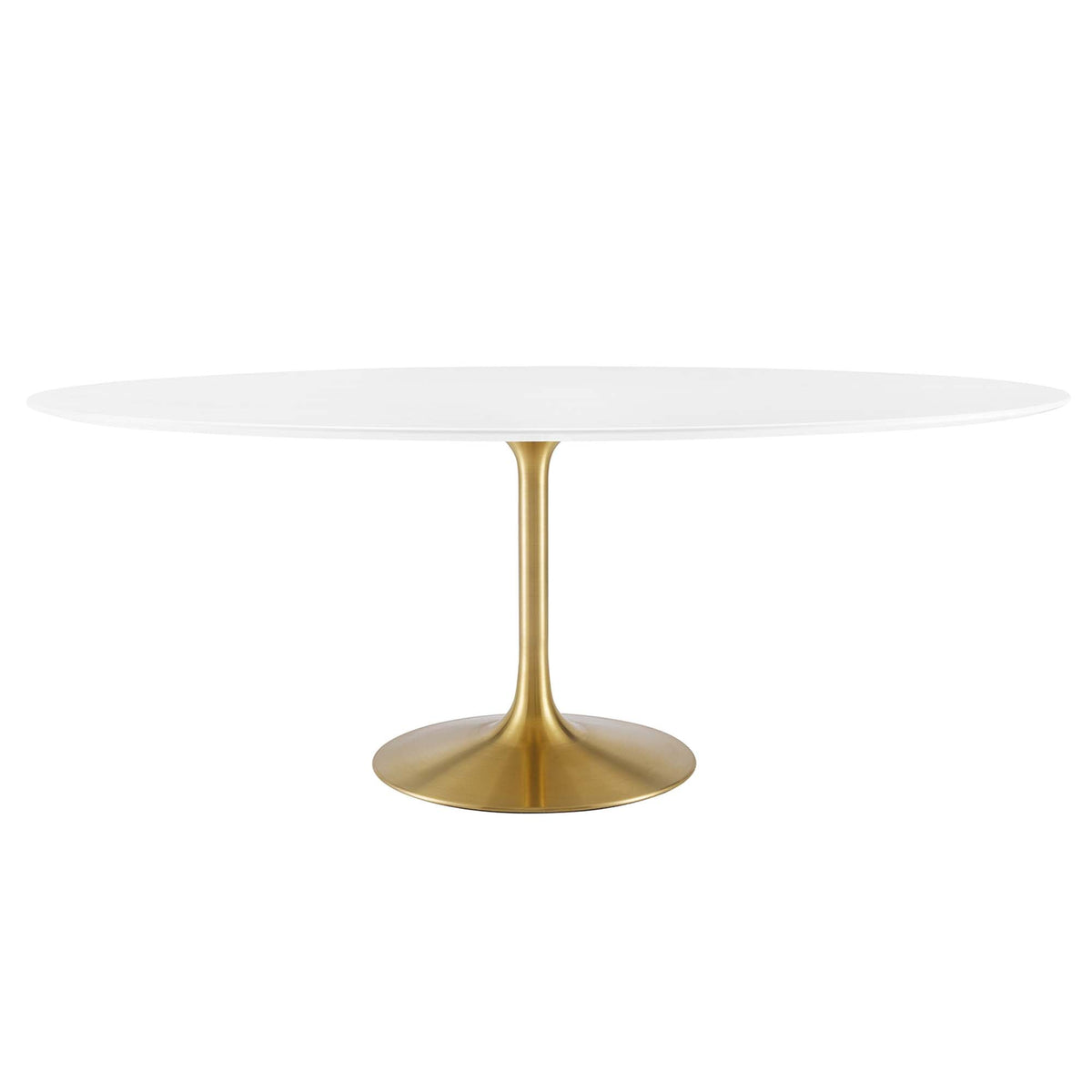 Lippa Gold/White 78" Oval Wood Dining Table - Ornate Home