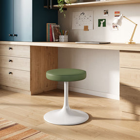 Lippa Leaf Vegan Leather Round Stool - Ornate Home