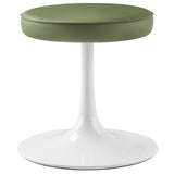 Lippa Leaf Vegan Leather Round Stool - Ornate Home