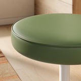 Lippa Leaf Vegan Leather Round Stool - Ornate Home