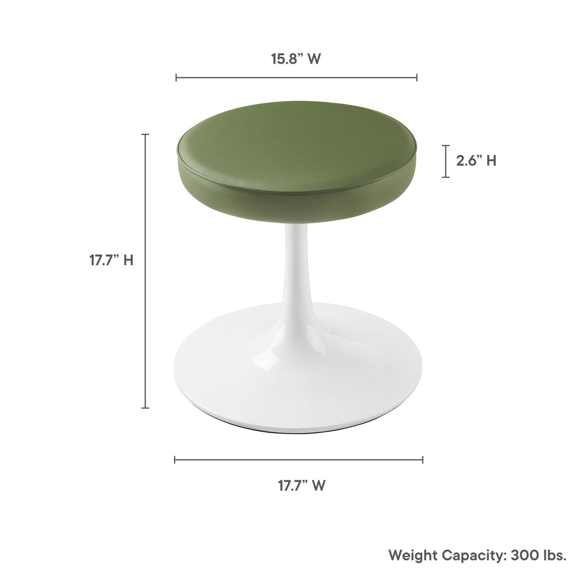 Lippa Leaf Vegan Leather Round Stool - Ornate Home