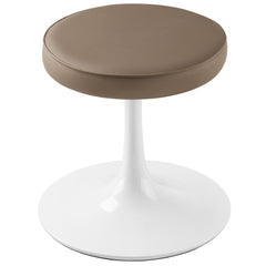 Lippa Mushroom Brown Vegan Leather Round Stool - Ornate Home