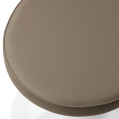 Lippa Mushroom Brown Vegan Leather Round Stool - Ornate Home