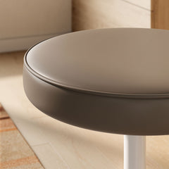 Lippa Mushroom Brown Vegan Leather Round Stool - Ornate Home