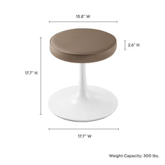 Lippa Mushroom Brown Vegan Leather Round Stool - Ornate Home