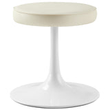 Lippa Stone Vegan Leather Round Stool - Ornate Home