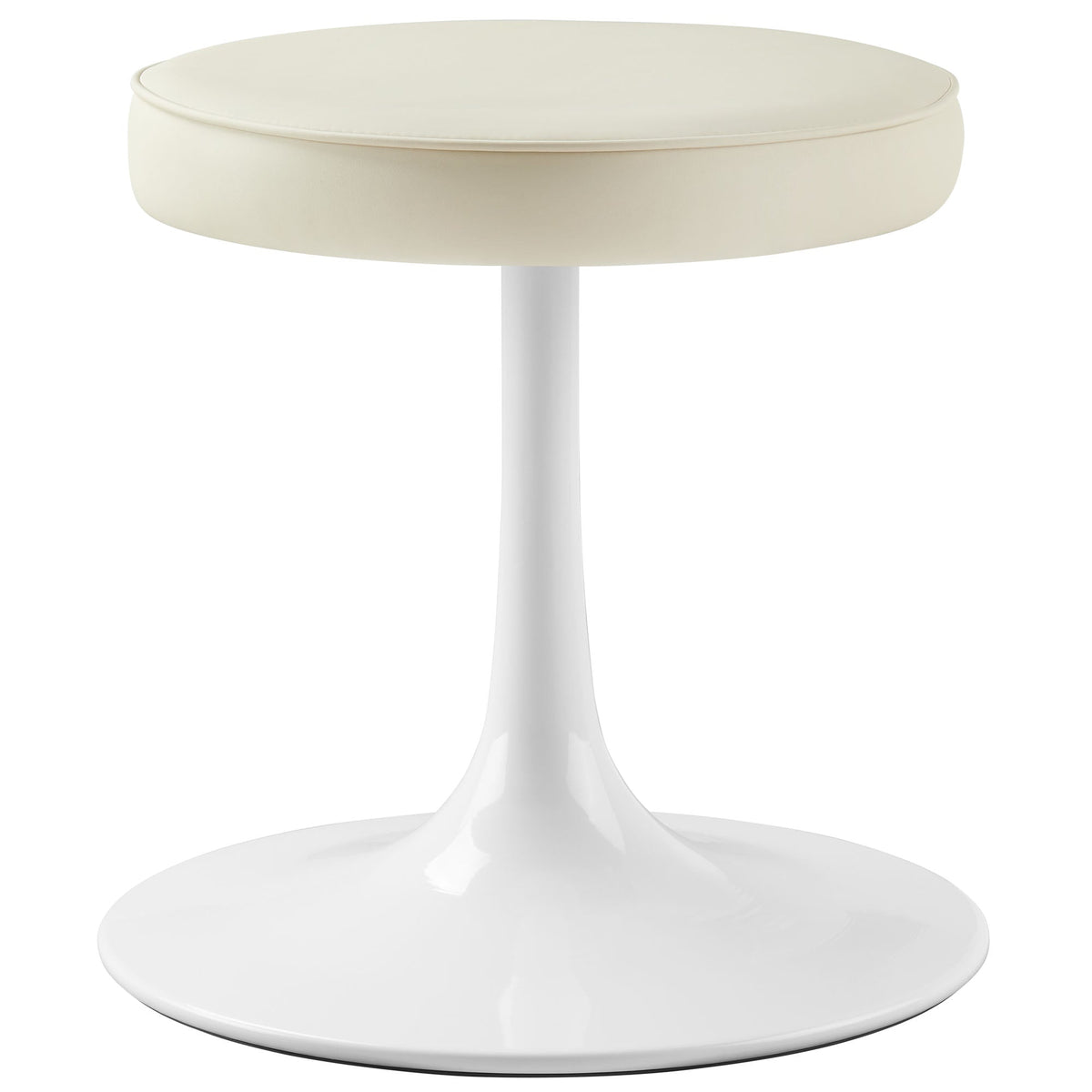 Lippa Stone Vegan Leather Round Stool - Ornate Home