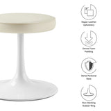 Lippa Stone Vegan Leather Round Stool - Ornate Home