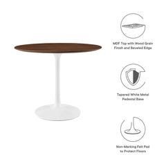 Lippa Walnut 36" Round Wood Dining Table - Ornate Home