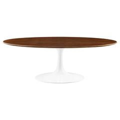 Lippa Walnut 48" Oval Wood Coffee Table - Ornate Home