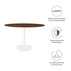 Lippa Walnut 48" Oval Wood Dining Table - Ornate Home