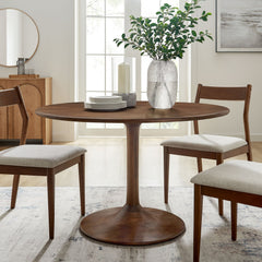 Lippa Walnut 48" Round Solid Wood Dining Table - Ornate Home