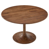 Lippa Walnut 48" Round Solid Wood Dining Table - Ornate Home