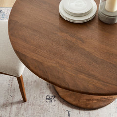Lippa Walnut 48" Round Solid Wood Dining Table - Ornate Home