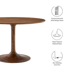 Lippa Walnut 48" Round Solid Wood Dining Table - Ornate Home