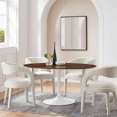 Lippa Walnut 60" Oval Wood Dining Table - Ornate Home