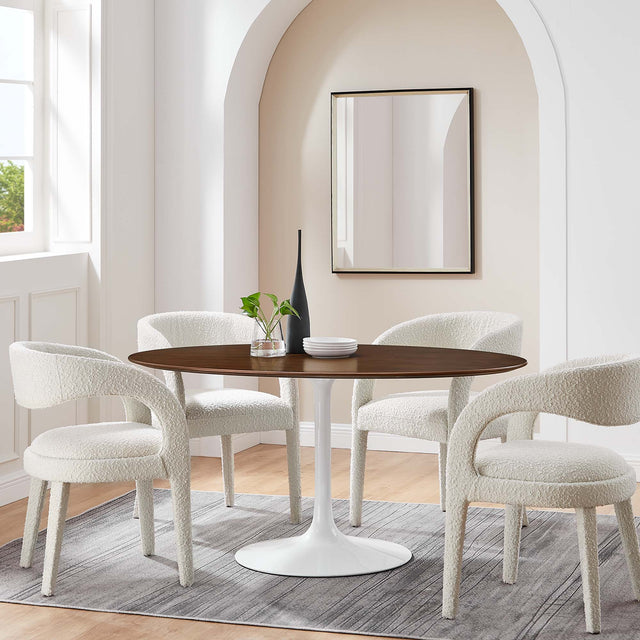 Lippa Walnut 60" Oval Wood Dining Table - Ornate Home
