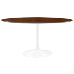 Lippa Walnut 60" Oval Wood Dining Table - Ornate Home