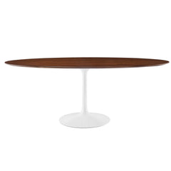 Lippa Walnut 78" Oval Wood Dining Table - Ornate Home