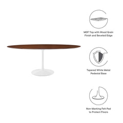Lippa Walnut 78" Oval Wood Dining Table - Ornate Home