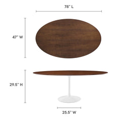 Lippa Walnut 78" Oval Wood Dining Table - Ornate Home