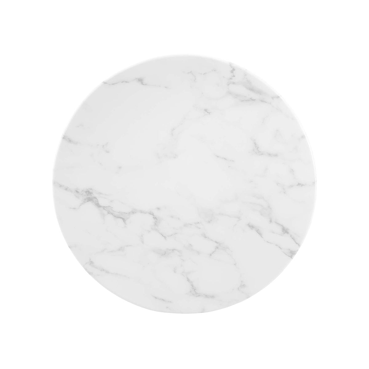 Lippa White 20" Round Faux Marble Side Table - Ornate Home