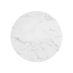 Lippa White 20" Round Faux Marble Side Table - Ornate Home