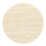 Lippa White 20" Round Faux Travertine Side Table - Ornate Home