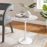Lippa White 20" Round Terrazzo Side Table - Ornate Home
