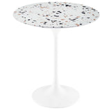 Lippa White 20" Round Terrazzo Side Table - Ornate Home