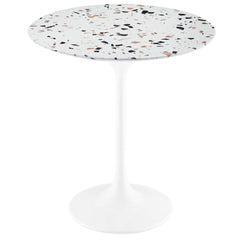 Lippa White 20" Round Terrazzo Side Table - Ornate Home