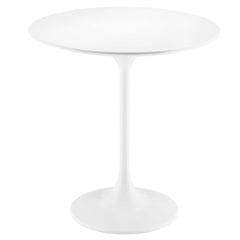 Lippa White 20" Round Wood Side Table - Ornate Home