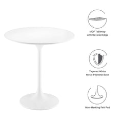 Lippa White 20" Round Wood Side Table - Ornate Home