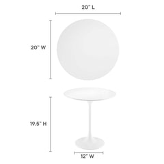 Lippa White 20" Round Wood Side Table - Ornate Home