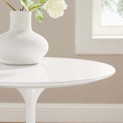 Lippa White 20" Round Wood Side Table - Ornate Home