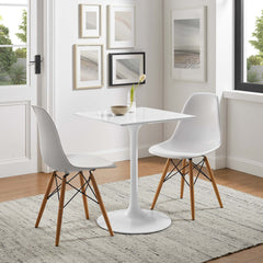 Lippa White 24" Square Wood Dining Table - Ornate Home