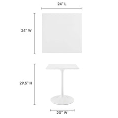Lippa White 24" Square Wood Dining Table - Ornate Home