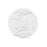 Lippa White 28" Round Faux Marble Bar Table - Ornate Home