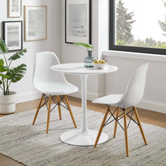 Lippa White 28" Round Wood Dining Table - Ornate Home