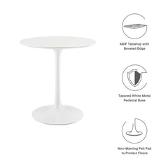 Lippa White 28" Round Wood Dining Table - Ornate Home