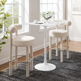 Lippa White 28" Square Wood Bar Table - Ornate Home