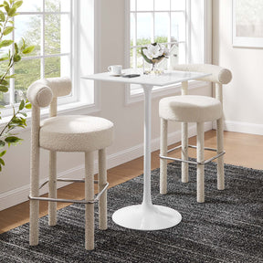 Lippa White 28" Square Wood Bar Table - Ornate Home