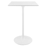Lippa White 28" Square Wood Bar Table - Ornate Home