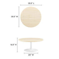 Lippa White 36" Round Faux Travertine Coffee Table - Ornate Home